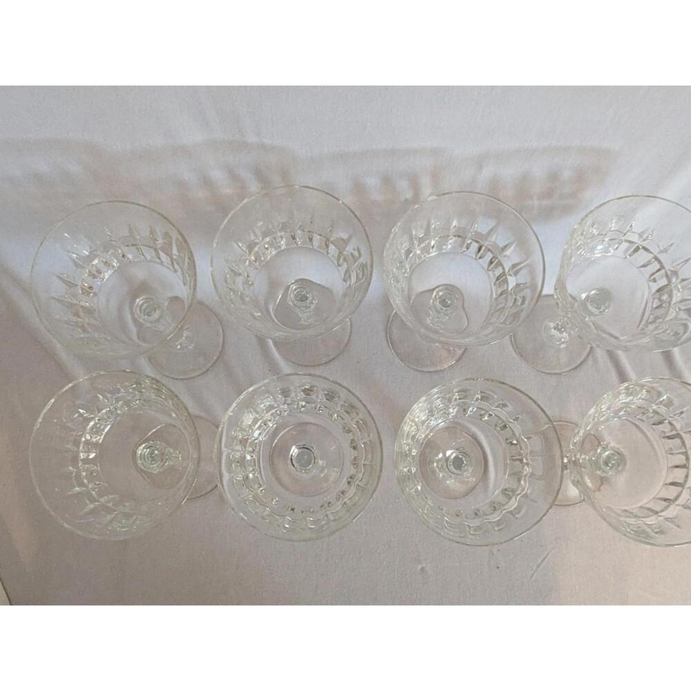 Vintage Lady Victoria  Crystal  8 Champagne Glasses Made In France - Picture 6 of 7